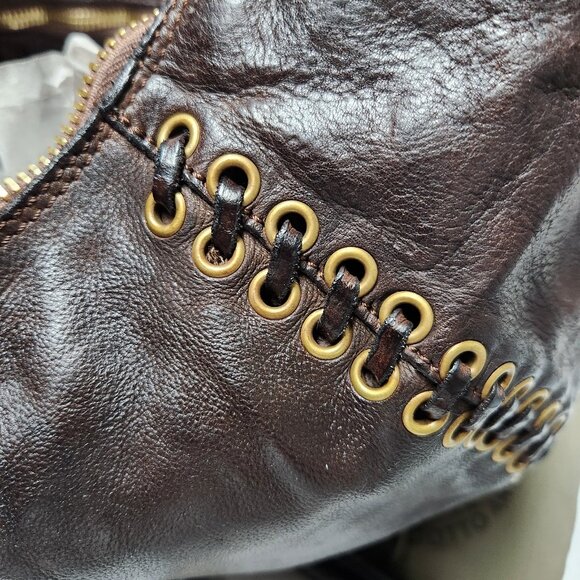 Campomaggi NWT Dalia Threaded Rocker Shoulder Bag Brown - Picture 4 of 6